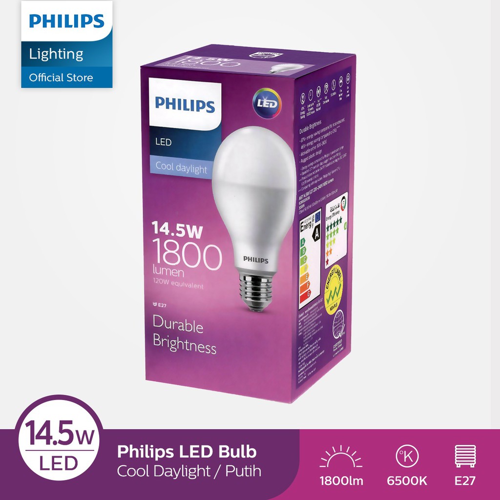 Philips LEDBulb 14.5W E27 6500K 230V Putih