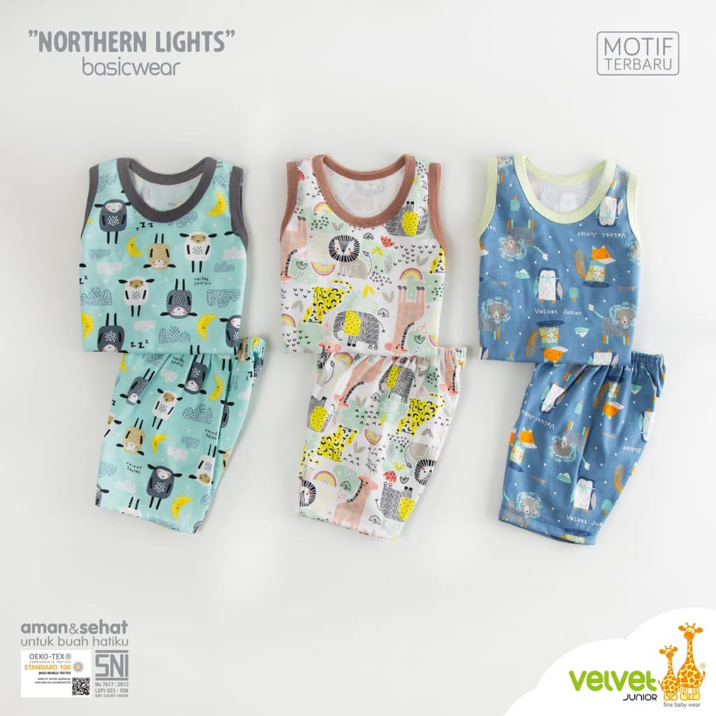 Setelan Baju Kutung Anak - Velvet Northern Set Oblong Kutung + Celana Pendek S/M/L