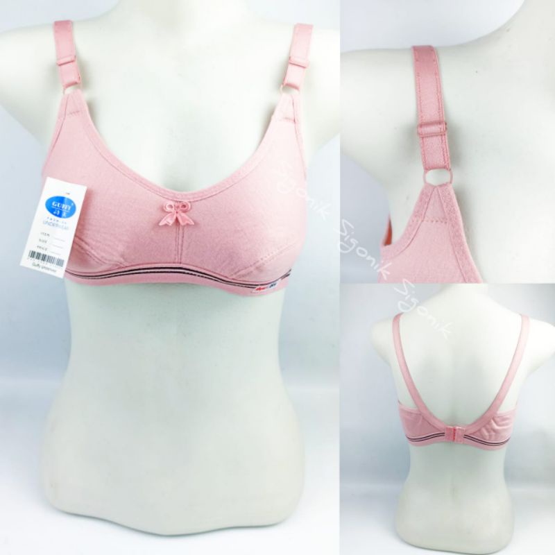 BH Bra Sport Wanita Dewasa Guffy Karet List 34 36 38 40 42 Tanpa Kawat Busa Pakaian Dalam Dalaman Cewek Remaja Perempuan Big Size Jumbo Soft Adem Nyaman Katun Polyester Sigonik