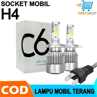 Lampu LED Mobil Headlight 2 pcs Lampu Utama Mobil LED COB Super Bright C6 H4 36W - 3800Lm Hi Lo