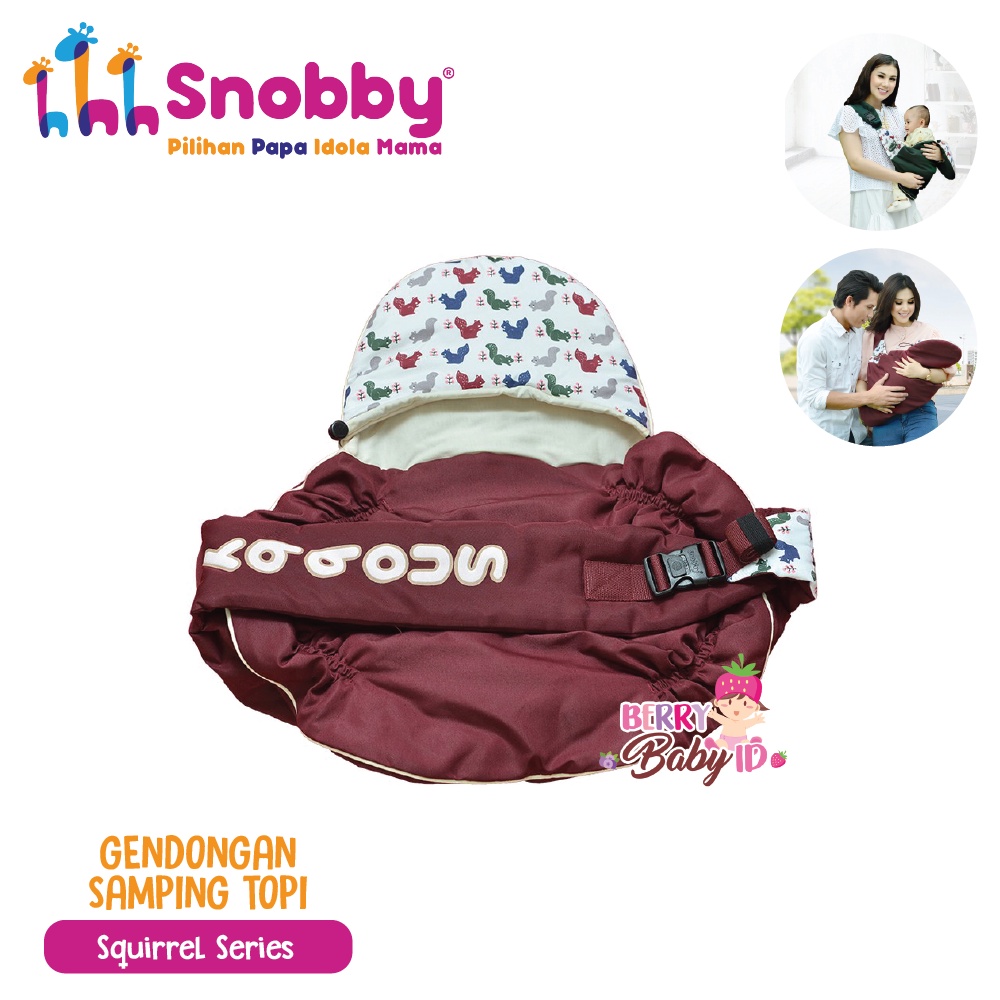 Snobby Gendongan Kain Samping Bayi 3-in-1 Tudung Kepala Topi Berry Mart