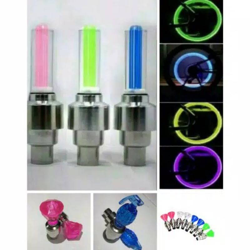 Tutup Pentil Ban Menyala Lampu Led Untuk Mobil / Sepeda / Motor