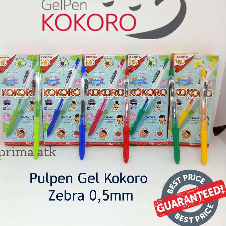 

Model Baru.. [Per Pak Bisa Campur] Pulpen Bolpen Gel Kokoro Zebra Gel Pen 1 Set Pack Lusin Warna Lucu Murah 0,5mm