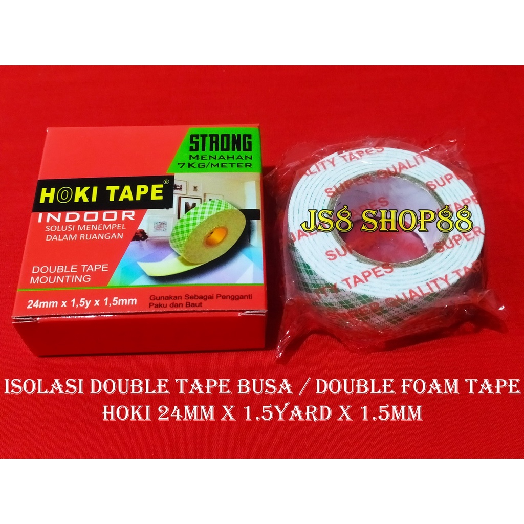 

ISOLASI DOUBLE TAPE BUSA BATIK 24MMx1.5YARDx1.5MM / DOUBLE TAPE BUSAH FOAM BATIK KOTAK 24MM x 1.5YARD x 1.5MM HOKI 888 TAPE ORIGINAL MURAH BERKUALITAS