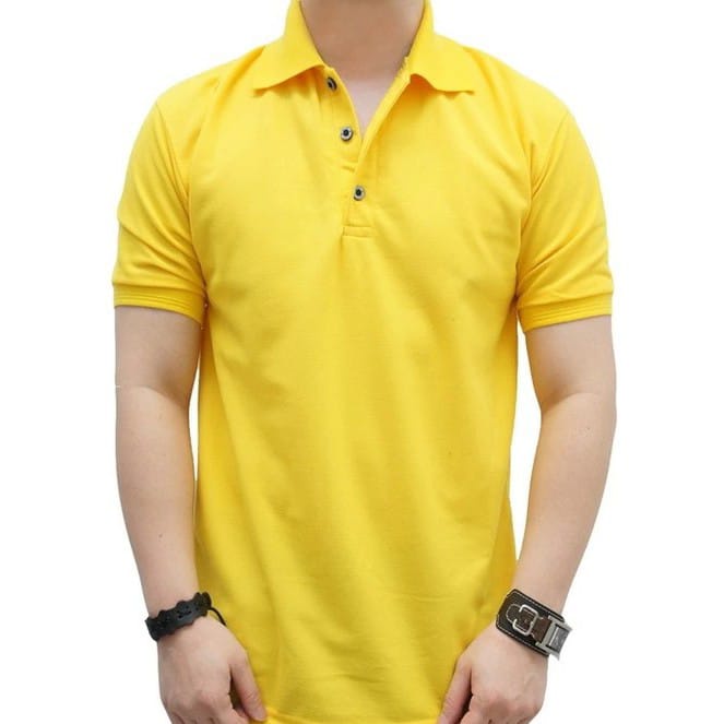KAOS POLO SHIRT PRIA / KAOS POLO KUNING / KAOS KERAH