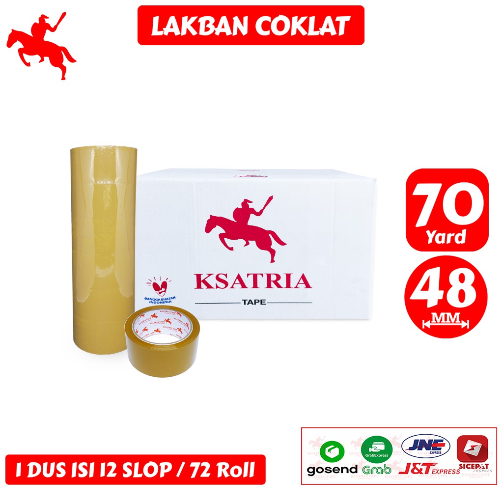 

Lakban OPP Tape / Lakban Coklat KSATRIA Tape 70 Yard (1 Dus)