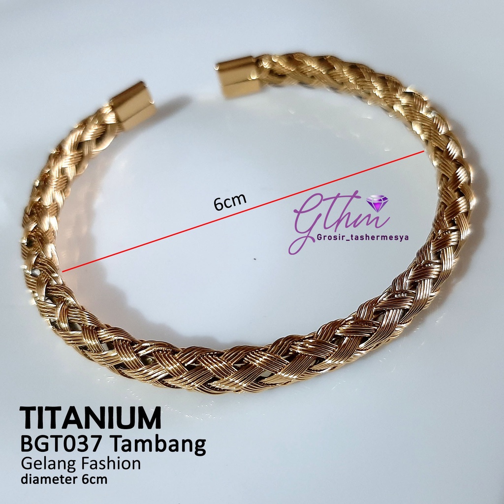 Gelang Tambang Wanita Titanium Gold Rosegold Perhiasan Import Premium Anti Karat Anti Luntur BGT037 Gthm