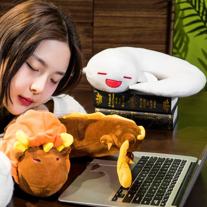 Bantal Bentuk U Desain Anime Genshin Impact Zhongli Hu Tao Dragon Bahan Plush