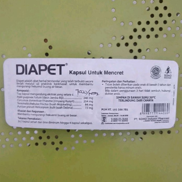 DIAPET® Kapsul Untuk BAB Mencret