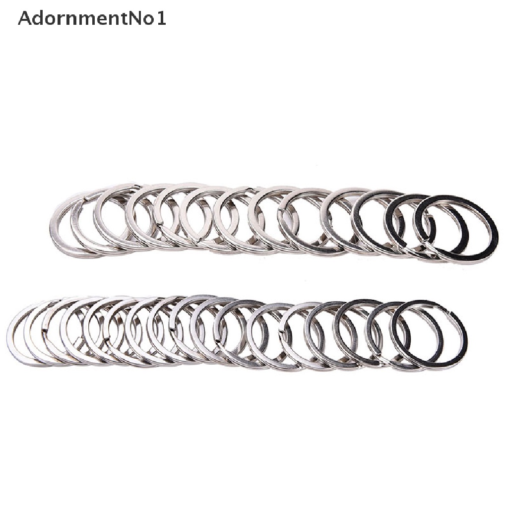 (AdornmentNo1) 100pcs / Set Gantungan Kunci Bentuk Lingkaran Bahan Stainless Steel 2 Ukuran