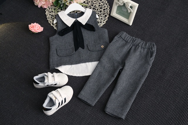 GA2501 HQ GWEN SET GREY / baju kulot anak perempuan import korea