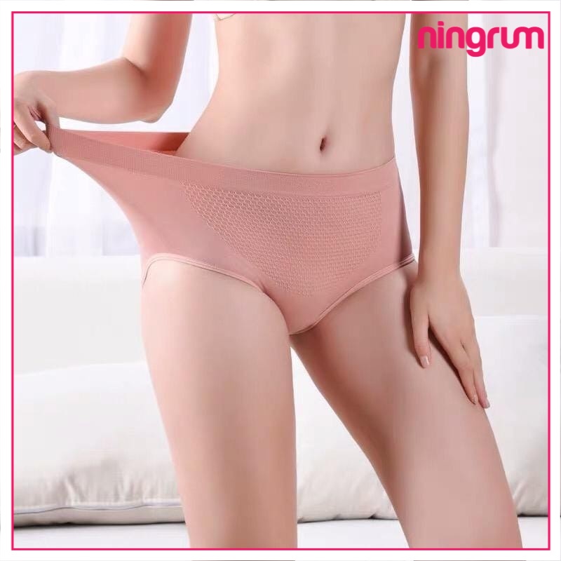 Ningrum Pakaian Dalam Wanita Celana Dalam Push Up Seamless Cd Pelangsing Katok Senam Kolor Import - 3011