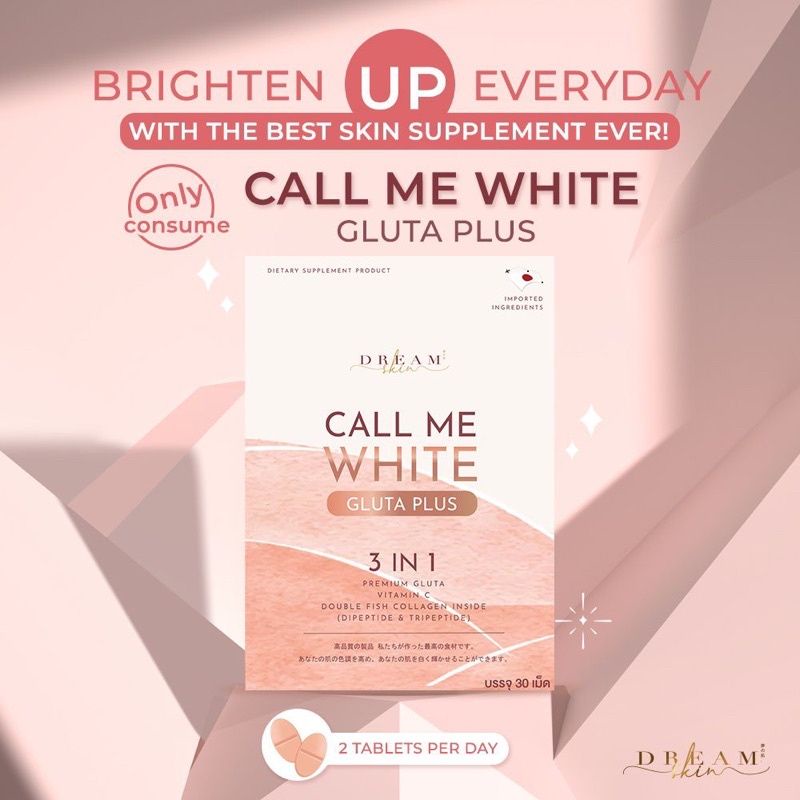 GLUTA CALL ME WHITE PLUS 3in 1 50.000 MG DOUBLE COLLAGEN PREMIUM JAPAN