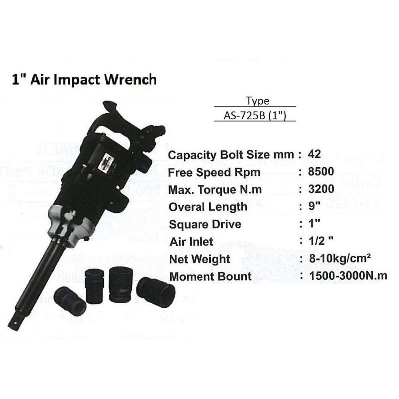 Air impact wrench wipro AS725B 1 inch