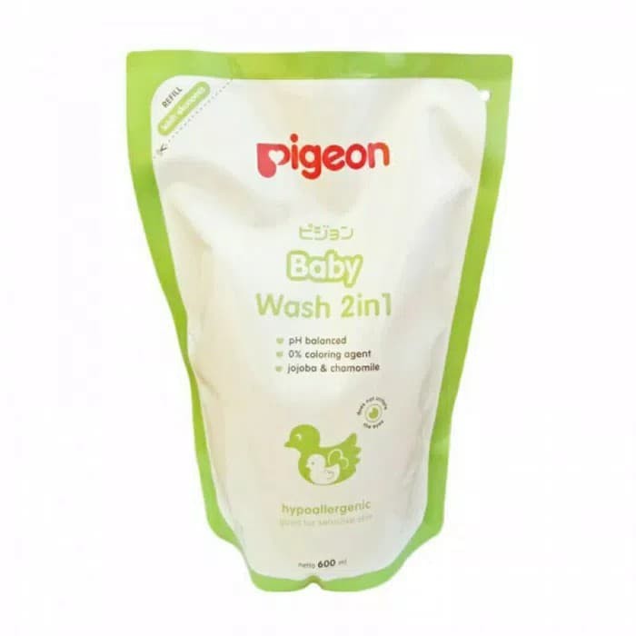 Pigeon Baby Wash 2in1 Refill 600ml - Sabun Mandi Bayi Pigeon Refill - Sabun Cair Bayi