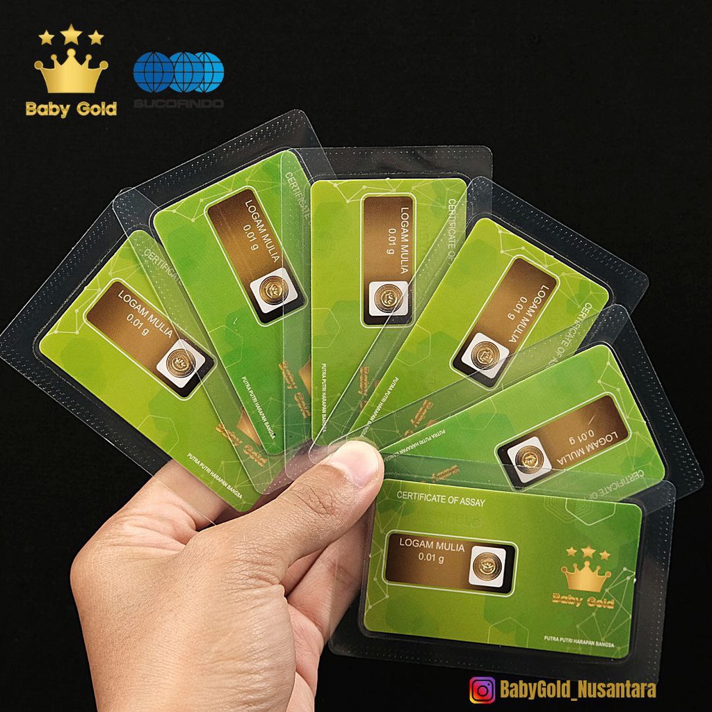 Emas Mini 24 Karat 0.01 gram Babygold Resmi minigold asli semua COD Bandung