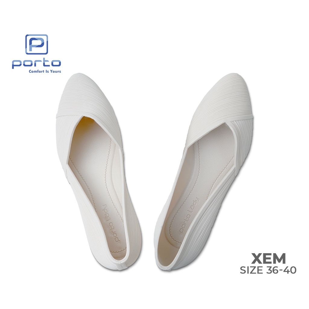 XEM - Porto Lady Flatshoes Sepatu Flat Wanita Terbaru Anti Slip Model Korea Nyaman dan Tahan Lama Poto Lady