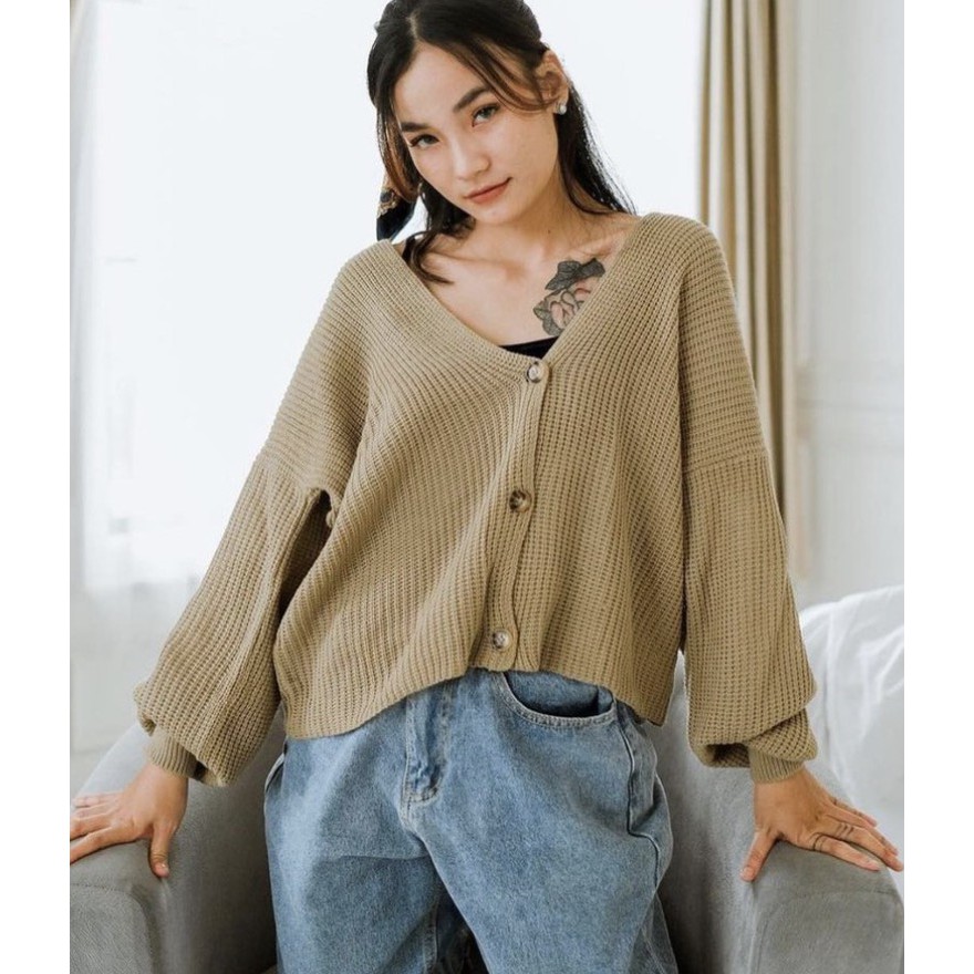 kardigan rajut / kardigan wanita / VINA KNITTE CARDY / kardigan crop