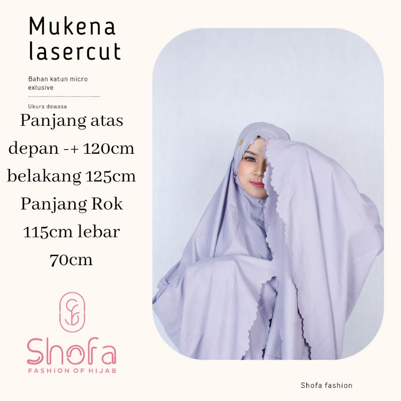 (lasercut polo)Mukena lasercut/mukena daily/mukena shofa fashion