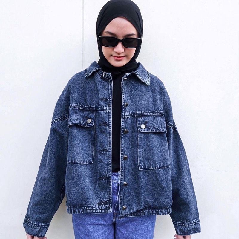 1KG MUAT 3PCS | EXO JACKET DENIM JEANSWASH TEBAL JAKET KANTONG HITS OOTD SELEBGRAM TERBEST SELLER TERKINI-1