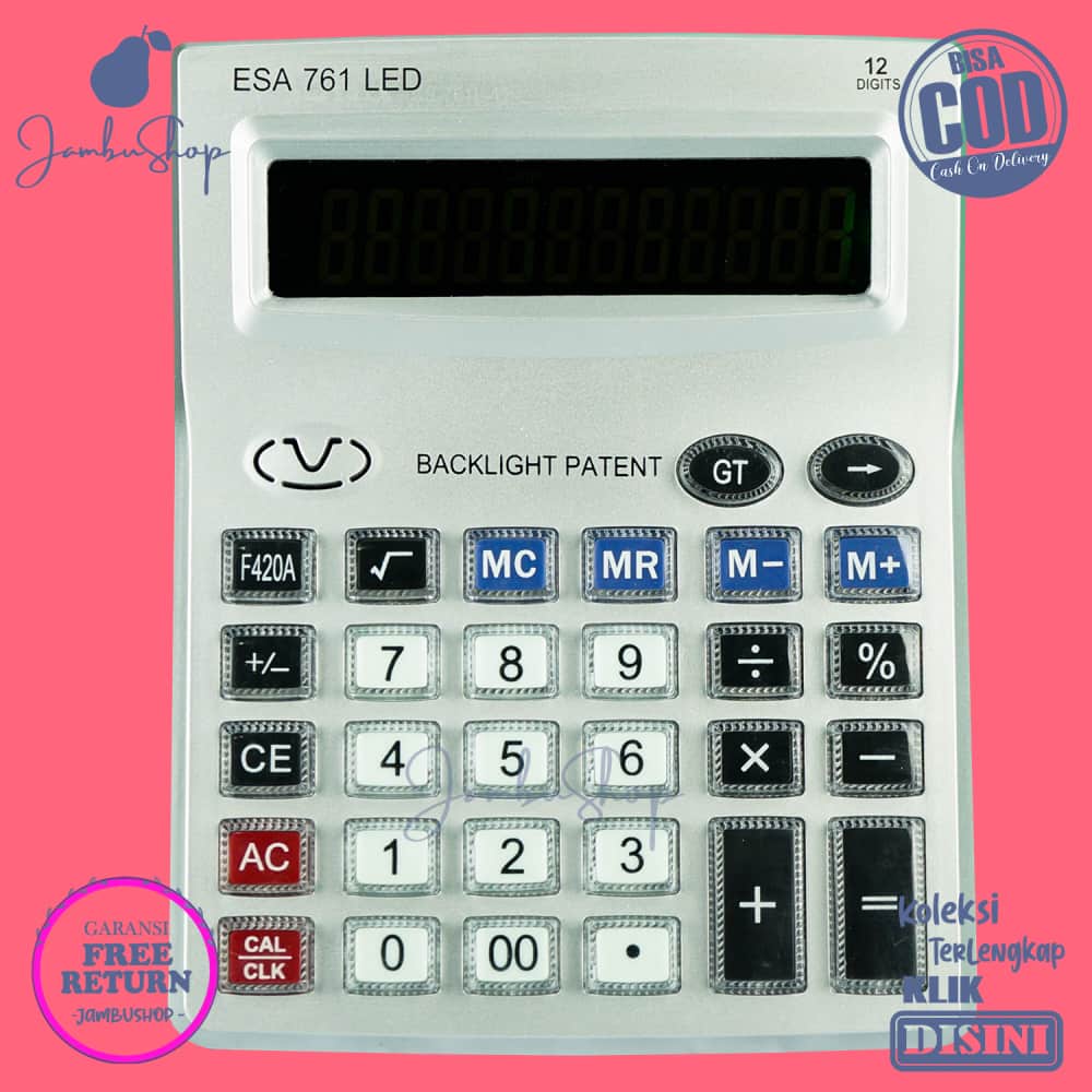 

Kalkulator Basic Function Peralatan Sekolah Minimalis Awet Silver Esa 761 Menyala Dalam Gelap