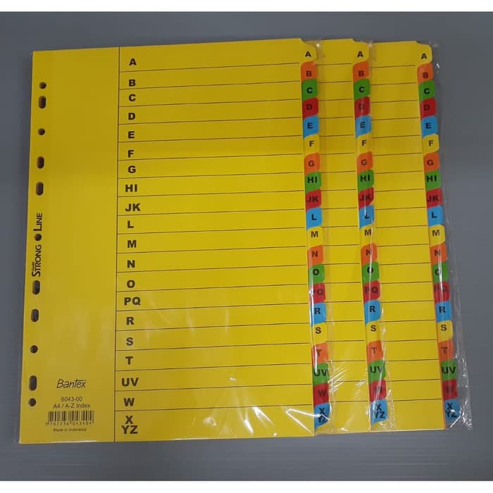 

FILE DIVIDER BANTEX 6043-00 A4 A-Z INDEX | PEMBATAS | ATK