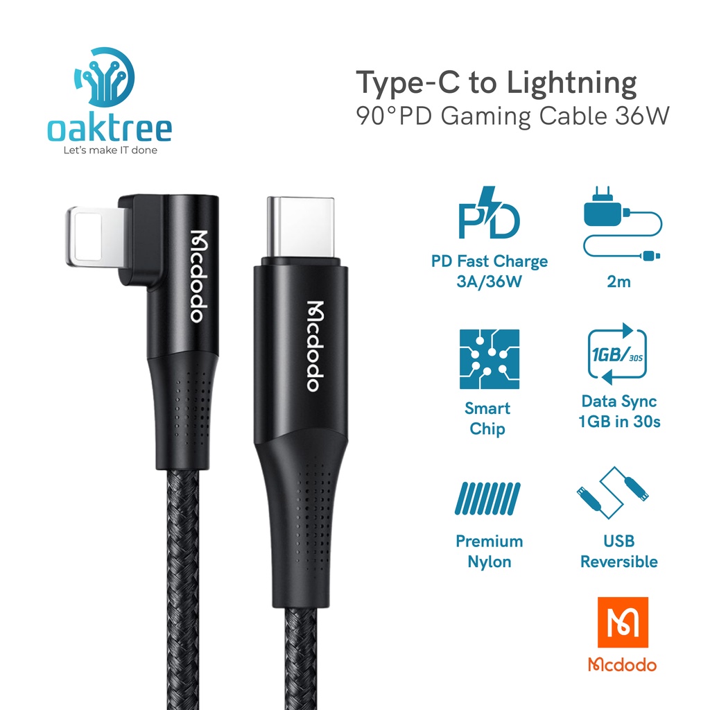 Mcdodo Kabel Data Gaming USB Type C to Lightning Fast Charging PD 36W