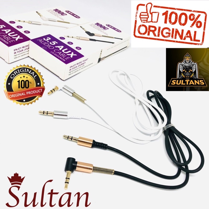 GROSIR KABEL AUX 3.5MM LOGON AX3 ORIGINAL SUARA HD JERNIH