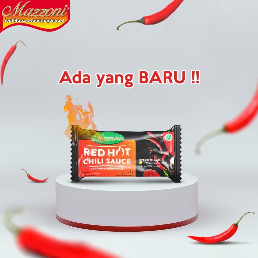 

SAOS RED HOT CHILI SACHET KEMASAN 9 GR ISI 24+6