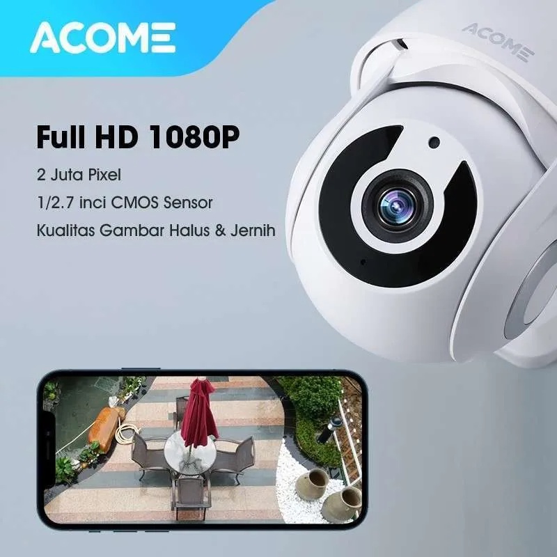 ACOME WiFi Tahan air PTZ Camera CCTV FULL HD 1296P 3MP Kamera No Blind Spot 2 Arah Luar Ruangan APC02 BARDI PTZ OUTDOOR Onvif