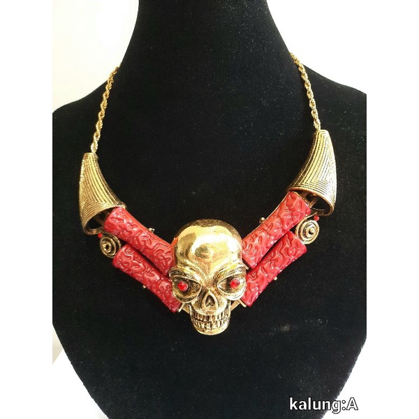 kalung choker besar Tengkora Fashion wanita.dine Taurus kalung