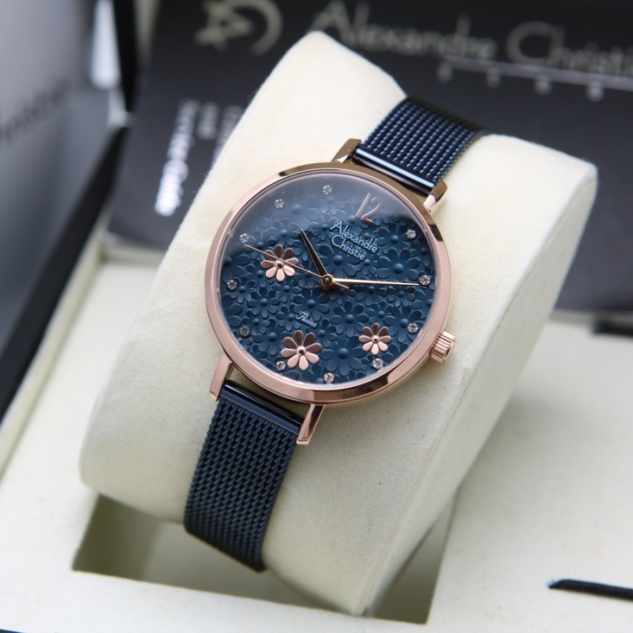 ALEXANDRE CHRISTIE AC 2957 ROSEGOLD BLUE WANITA. ORIGINAL