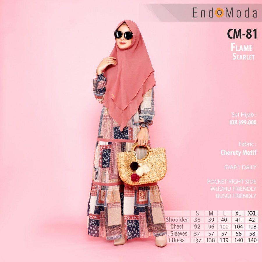 GAMIS ENDOMODA CM 81 II SYARI STYLE II 1 SET KHIMAR