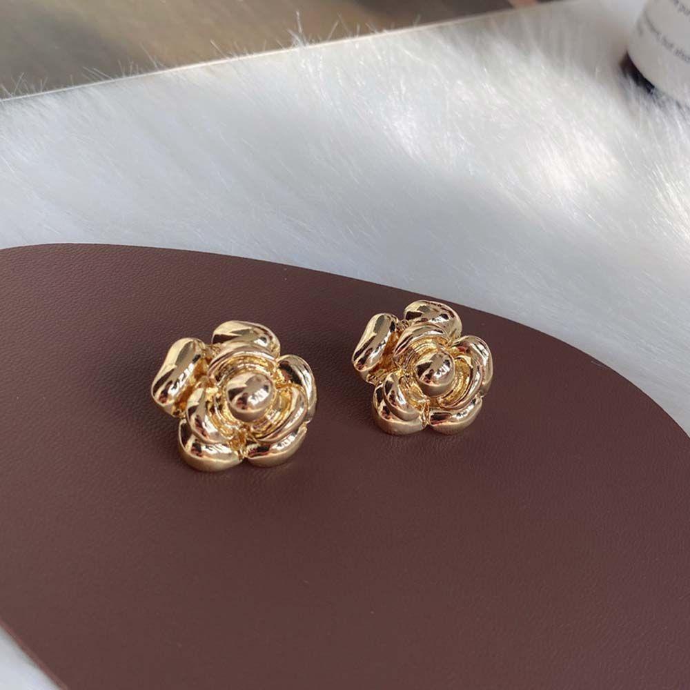 Mxbeauty Anting Wanita Trendi Hadiah Emas Pernikahan Perhiasan Telinga Temperamen Gaya Korea stud Earrings