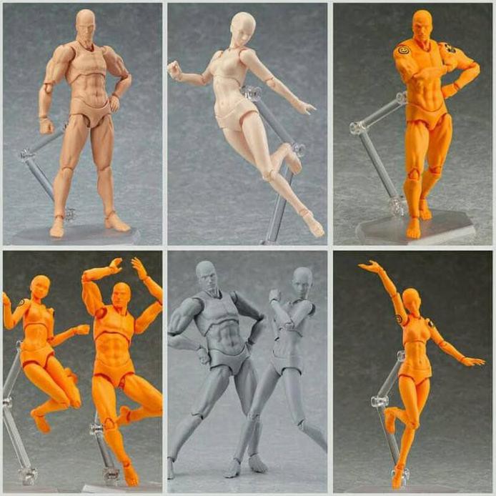 Action Figma Archetype Figure Humanoid Grey Female+Male