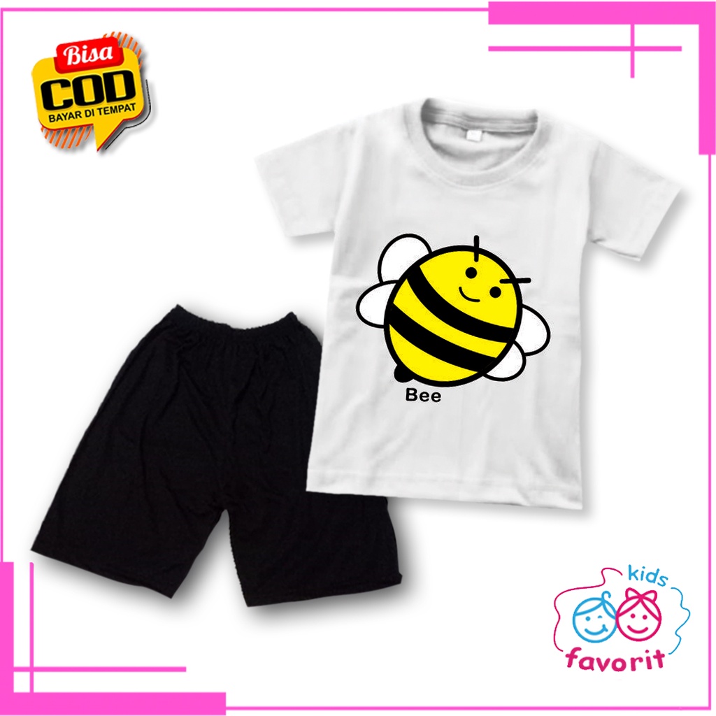 Favorit kids baju setelan anak perempuan dan laki laki lengan pendek usia 1 tahun sampai 10 tahun