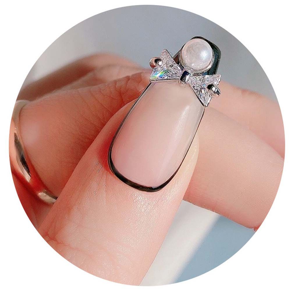 MXBEAUTY Zircon Nail Art Diamond Shiny Pearl Bowknot Jewelry 3D Nail Decoration Fashion Charm Rabbit Pendant Manicure Tools Metal Japanese DIY Nail Accessories