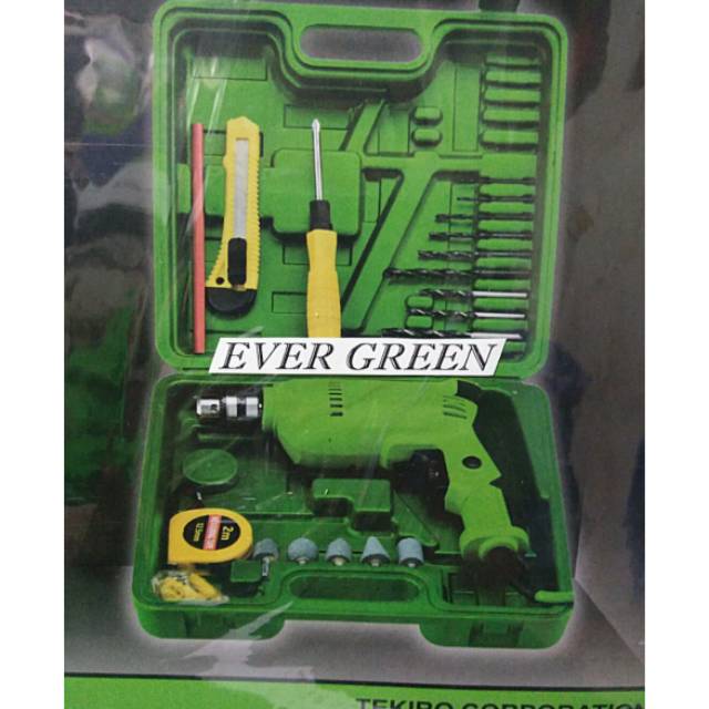 Mesin Bor Listrik 10 mm RYU TEKIRO with TOOL BOX KOPER and ACESSORIS - Bor Tangan Listrik RYU  l