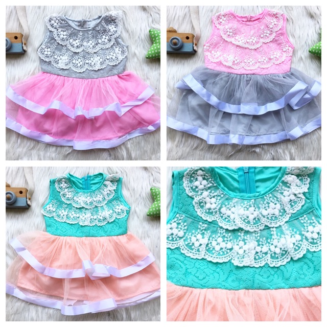 dress pesta bayi 6 12 bulan sally dress anak pesta kondangan baby tile dress ulang tahun anak