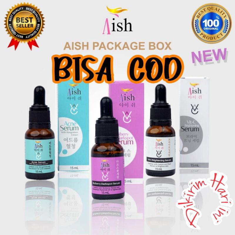 SERUM AISH KOREA ACNE/BRIGHTENING/DARKSPOT KHUSUS JERAWAT, FLEK HITAM DAN MEMUTIHKAN WAJAH BPOM ORI
