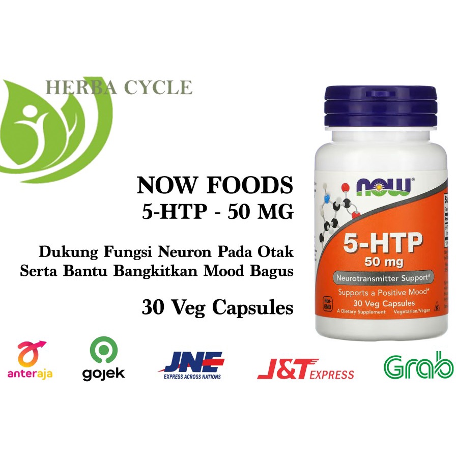 Now Food 5 HTP 50 mg 30Vegcaps Dukung Neuron Otak Mood Bagus ORI USA