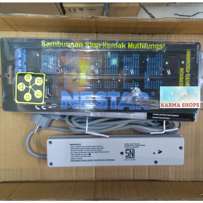 *pertukangan* Colokan Listrik StopKontak Nestar 4 Lubang SNI Kabel Fuse Winstar