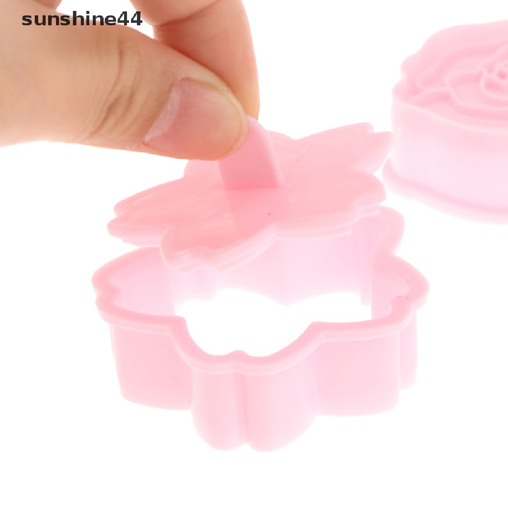 Sunshine 8pcs / set Cetakan Biskuit Bentuk Bunga 3D Bahan Plastik