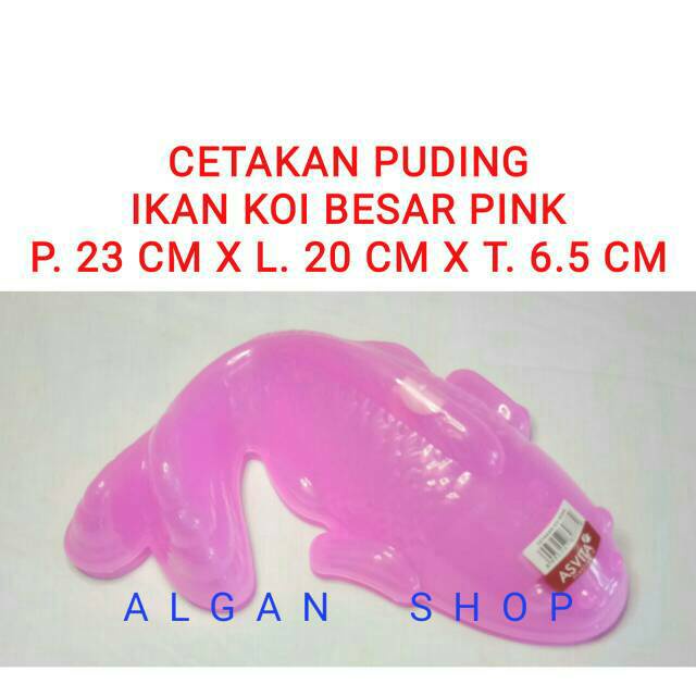 Cetakan Puding Plastik Ikan Koi 1 Buah KTL 856 Pink Jumbo Besar Tunggal Agar Coklat Kue Cake Bento N