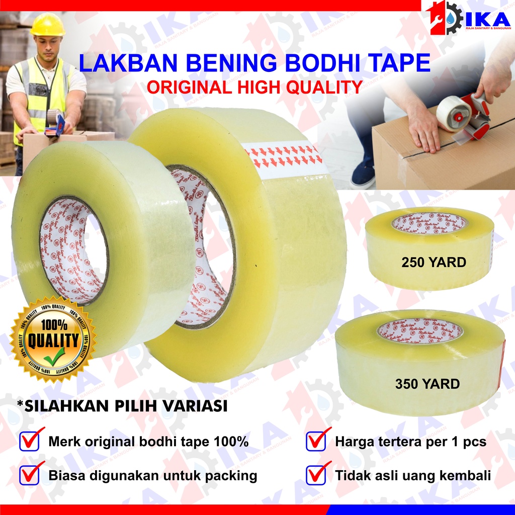 LAKBAN BENING BODHI TAPE ORIGINAL 2INCH X 350 YARD - 2 INCH X 250 YARD (45 MM) TEBAL KUAT ASLI 100%