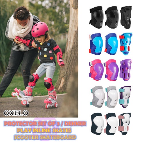 PROTECTOR SET OF 3 OXELO DEKKER SEPATU RODA ANAK PLAY INLINE ORIGINAL