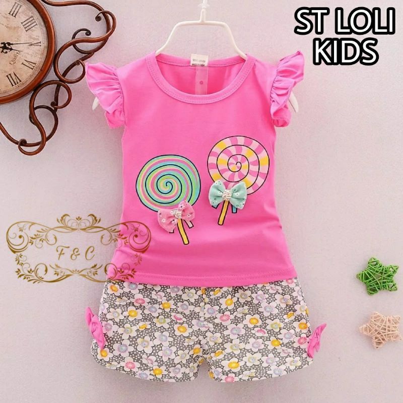 SET LOLI KID FASHION PAKAIAN ANAK PEREMPUAN SETELAN BAHAN BABYTERRY FEHM