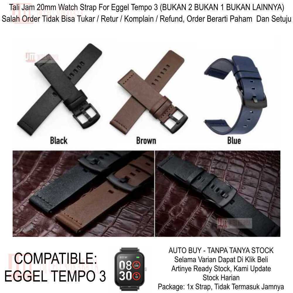 Modern Watch Strap Eggel Tempo 3 Kotak - Tali Jam Tangan 20mm Leather Kulit