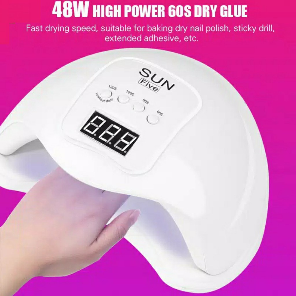 Lampu Pengering Kutek Nail Gel Sun Five 48W UV LED Manicure