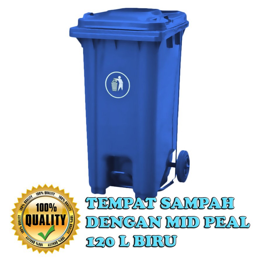 TONG TEMPAT SAMPAH DUSTBIN DENGAN MID PEDAL 120 L BIRU